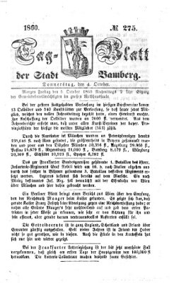 Tag-Blatt der Stadt Bamberg (Bamberger Tagblatt) Donnerstag 4. Oktober 1860