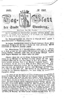 Tag-Blatt der Stadt Bamberg (Bamberger Tagblatt) Freitag 26. Oktober 1860