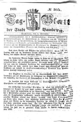Tag-Blatt der Stadt Bamberg (Bamberger Tagblatt) Samstag 3. November 1860