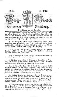 Tag-Blatt der Stadt Bamberg (Bamberger Tagblatt) Dienstag 20. November 1860