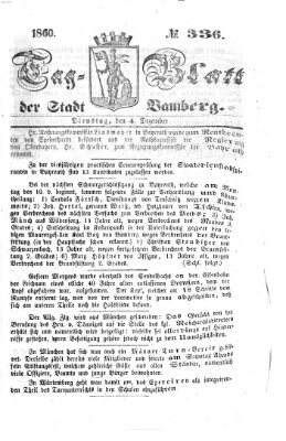 Tag-Blatt der Stadt Bamberg (Bamberger Tagblatt) Dienstag 4. Dezember 1860