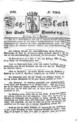 Tag-Blatt der Stadt Bamberg (Bamberger Tagblatt) Freitag 7. Dezember 1860
