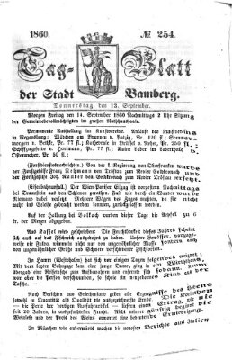 Tag-Blatt der Stadt Bamberg (Bamberger Tagblatt) Donnerstag 13. September 1860