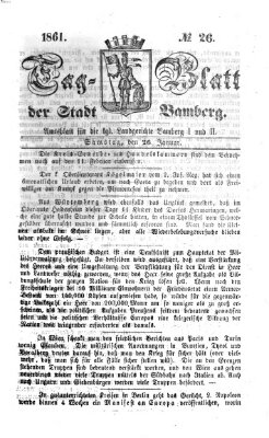 Tag-Blatt der Stadt Bamberg (Bamberger Tagblatt) Samstag 26. Januar 1861