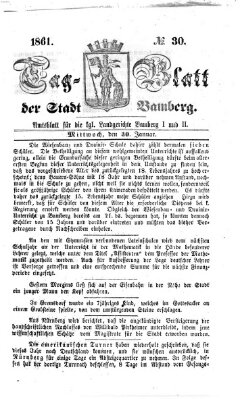 Tag-Blatt der Stadt Bamberg (Bamberger Tagblatt) Mittwoch 30. Januar 1861