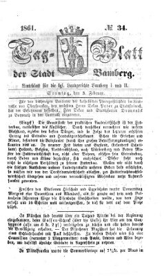 Tag-Blatt der Stadt Bamberg (Bamberger Tagblatt) Sonntag 3. Februar 1861