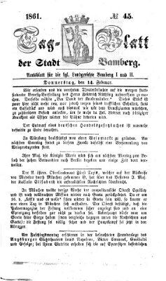 Tag-Blatt der Stadt Bamberg (Bamberger Tagblatt) Donnerstag 14. Februar 1861