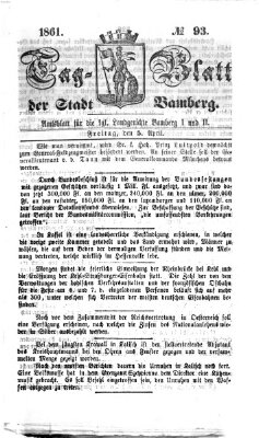Tag-Blatt der Stadt Bamberg (Bamberger Tagblatt) Freitag 5. April 1861