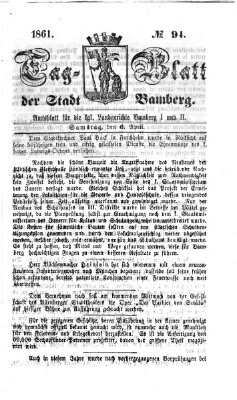 Tag-Blatt der Stadt Bamberg (Bamberger Tagblatt) Samstag 6. April 1861