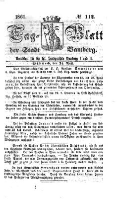 Tag-Blatt der Stadt Bamberg (Bamberger Tagblatt) Mittwoch 24. April 1861