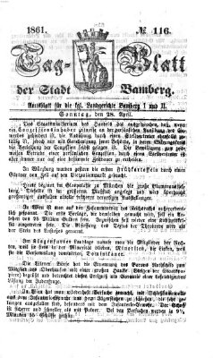 Tag-Blatt der Stadt Bamberg (Bamberger Tagblatt) Sonntag 28. April 1861