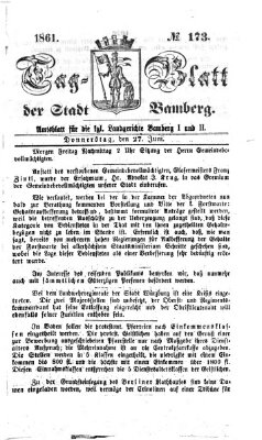Tag-Blatt der Stadt Bamberg (Bamberger Tagblatt) Donnerstag 27. Juni 1861