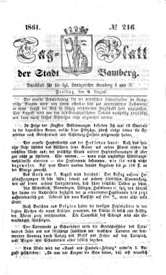 Tag-Blatt der Stadt Bamberg (Bamberger Tagblatt) Freitag 9. August 1861