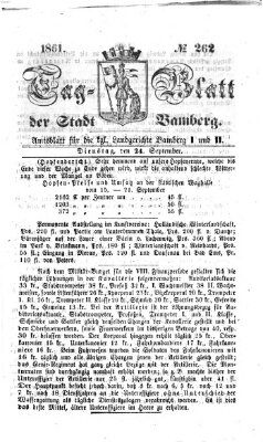Tag-Blatt der Stadt Bamberg (Bamberger Tagblatt) Dienstag 24. September 1861