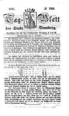 Tag-Blatt der Stadt Bamberg (Bamberger Tagblatt) Dienstag 1. Oktober 1861