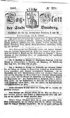 Tag-Blatt der Stadt Bamberg (Bamberger Tagblatt) Donnerstag 3. Oktober 1861