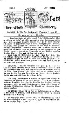 Tag-Blatt der Stadt Bamberg (Bamberger Tagblatt) Sonntag 1. Dezember 1861