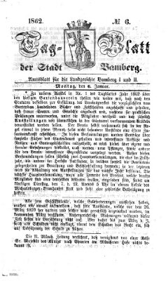 Tag-Blatt der Stadt Bamberg (Bamberger Tagblatt) Montag 6. Januar 1862
