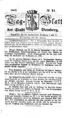 Tag-Blatt der Stadt Bamberg (Bamberger Tagblatt) Dienstag 21. Januar 1862