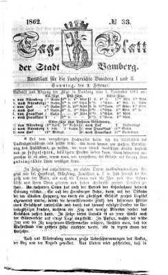 Tag-Blatt der Stadt Bamberg (Bamberger Tagblatt) Sonntag 2. Februar 1862