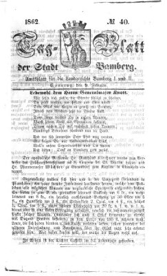 Tag-Blatt der Stadt Bamberg (Bamberger Tagblatt) Sonntag 9. Februar 1862