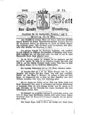 Tag-Blatt der Stadt Bamberg (Bamberger Tagblatt) Mittwoch 12. März 1862