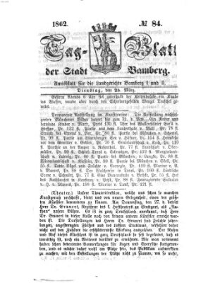Tag-Blatt der Stadt Bamberg (Bamberger Tagblatt) Dienstag 25. März 1862