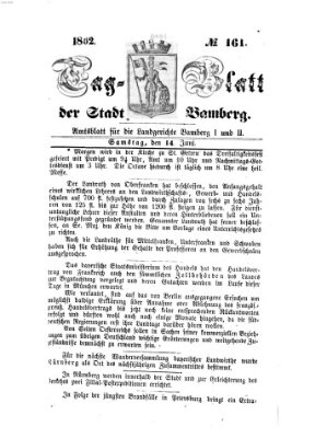 Tag-Blatt der Stadt Bamberg (Bamberger Tagblatt) Samstag 14. Juni 1862