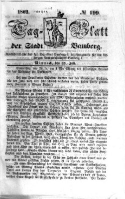 Tag-Blatt der Stadt Bamberg (Bamberger Tagblatt) Mittwoch 23. Juli 1862
