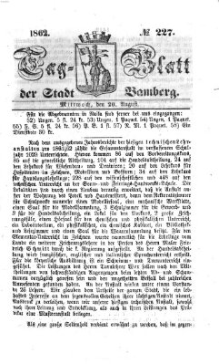 Tag-Blatt der Stadt Bamberg (Bamberger Tagblatt) Mittwoch 20. August 1862