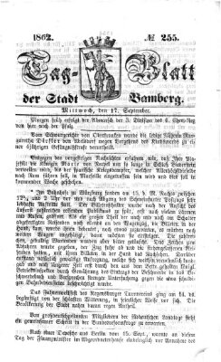 Tag-Blatt der Stadt Bamberg (Bamberger Tagblatt) Mittwoch 17. September 1862