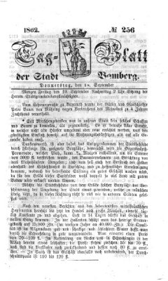 Tag-Blatt der Stadt Bamberg (Bamberger Tagblatt) Donnerstag 18. September 1862