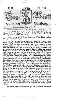 Tag-Blatt der Stadt Bamberg (Bamberger Tagblatt) Donnerstag 2. Oktober 1862