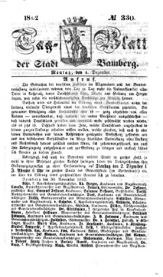 Tag-Blatt der Stadt Bamberg (Bamberger Tagblatt) Montag 1. Dezember 1862