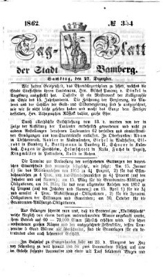 Tag-Blatt der Stadt Bamberg (Bamberger Tagblatt) Samstag 27. Dezember 1862