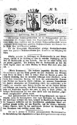 Tag-Blatt der Stadt Bamberg (Bamberger Tagblatt) Freitag 2. Januar 1863