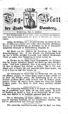 Tag-Blatt der Stadt Bamberg (Bamberger Tagblatt) Samstag 3. Januar 1863