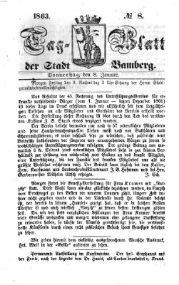Tag-Blatt der Stadt Bamberg (Bamberger Tagblatt) Donnerstag 8. Januar 1863