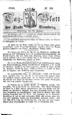 Tag-Blatt der Stadt Bamberg (Bamberger Tagblatt) Montag 19. Januar 1863