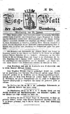 Tag-Blatt der Stadt Bamberg (Bamberger Tagblatt) Mittwoch 28. Januar 1863