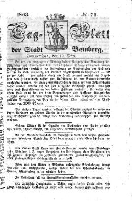 Tag-Blatt der Stadt Bamberg (Bamberger Tagblatt) Donnerstag 12. März 1863