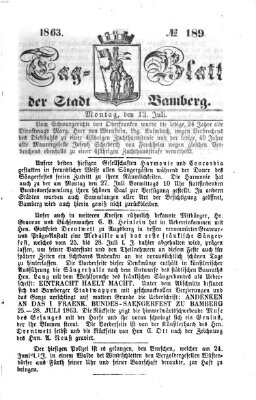 Tag-Blatt der Stadt Bamberg (Bamberger Tagblatt) Montag 13. Juli 1863