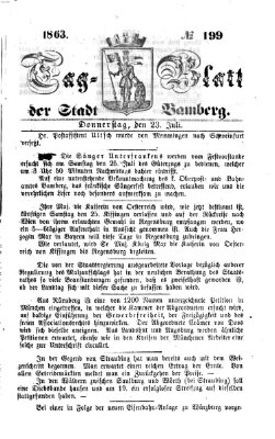 Tag-Blatt der Stadt Bamberg (Bamberger Tagblatt) Donnerstag 23. Juli 1863