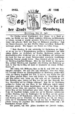 Tag-Blatt der Stadt Bamberg (Bamberger Tagblatt) Freitag 31. Juli 1863