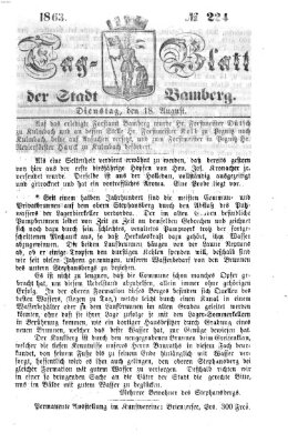 Tag-Blatt der Stadt Bamberg (Bamberger Tagblatt) Dienstag 18. August 1863