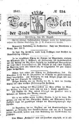 Tag-Blatt der Stadt Bamberg (Bamberger Tagblatt) Freitag 28. August 1863