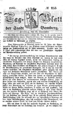 Tag-Blatt der Stadt Bamberg (Bamberger Tagblatt) Freitag 18. September 1863