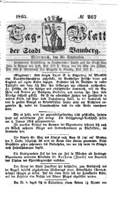 Tag-Blatt der Stadt Bamberg (Bamberger Tagblatt) Mittwoch 30. September 1863