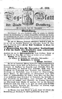 Tag-Blatt der Stadt Bamberg (Bamberger Tagblatt) Mittwoch 25. November 1863