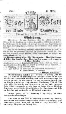 Tag-Blatt der Stadt Bamberg (Bamberger Tagblatt) Donnerstag 26. November 1863